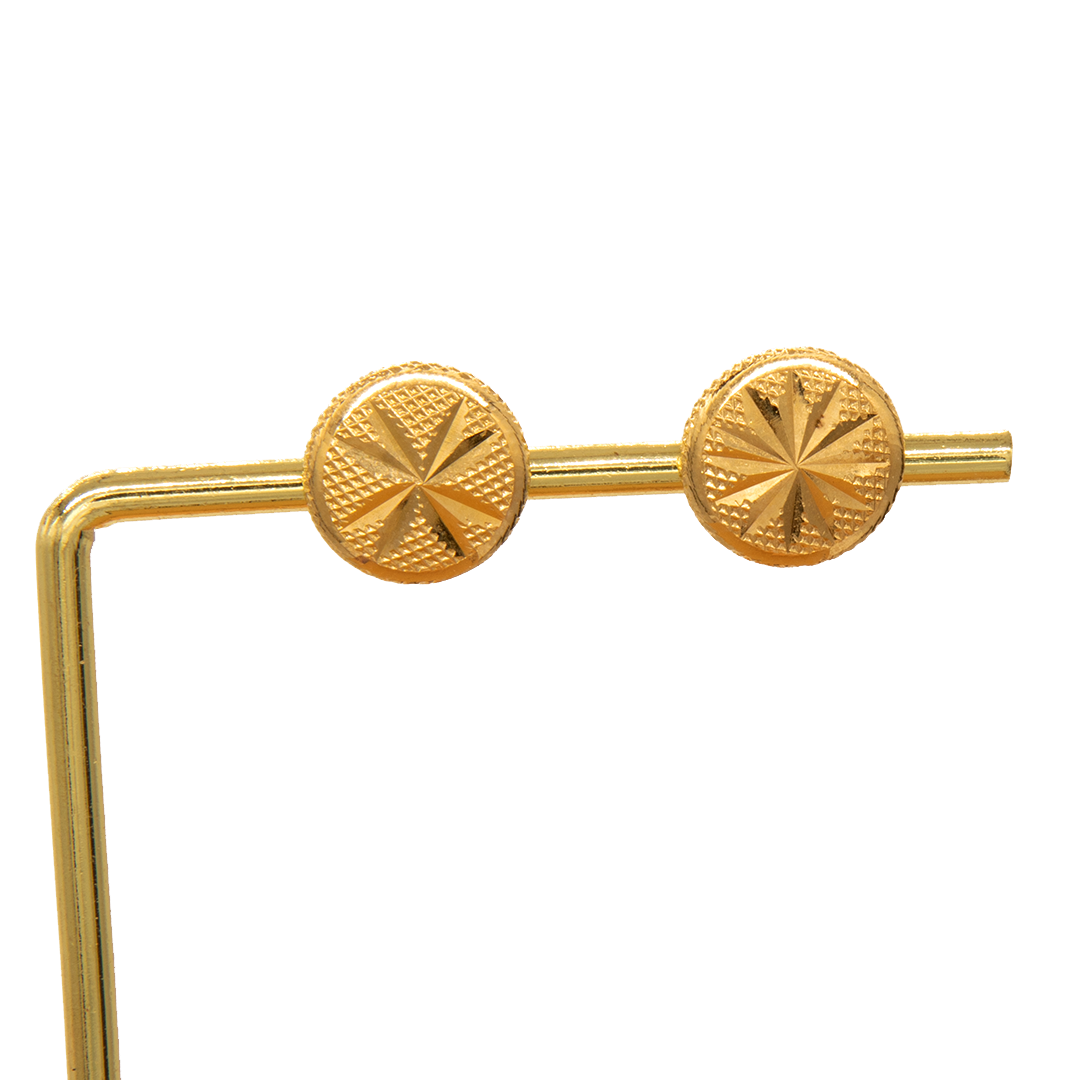 Gold 18KT Starburst Textured Stud Earrings