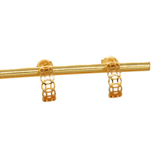 Gold 18KT Hollow Chain Drop Earrings