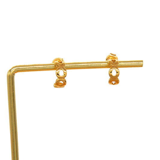 Gold 18KT Infinity Loop Drop Earrings