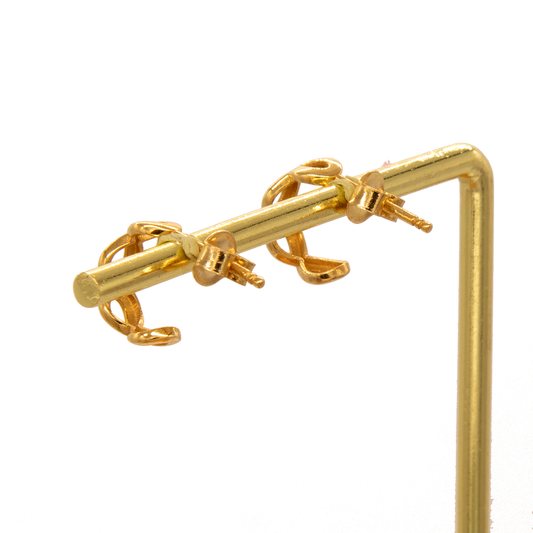 Gold 18KT Infinity Loop Drop Earrings