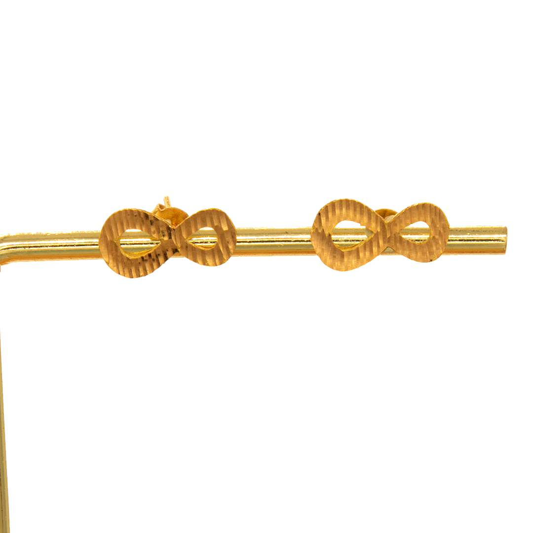 Gold 18KT Infinity Symbol Stud Earrings