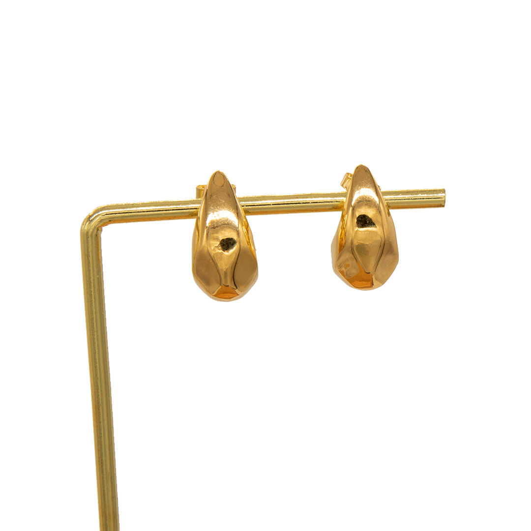 Gold 18KT Textured Stud Earrings