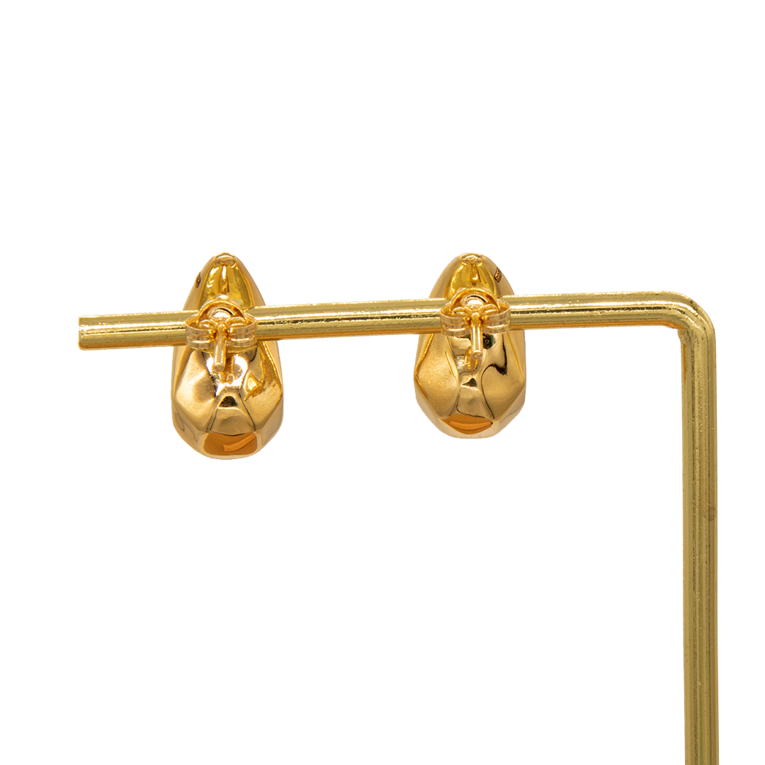 Gold 18KT Textured Stud Earrings