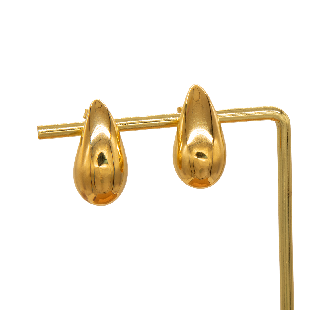 Gold 18KT Glossy Drop Earrings