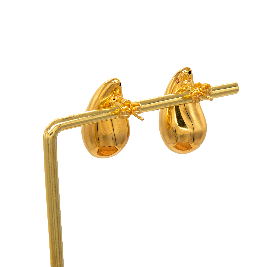 Gold 18KT Glossy Drop Earrings