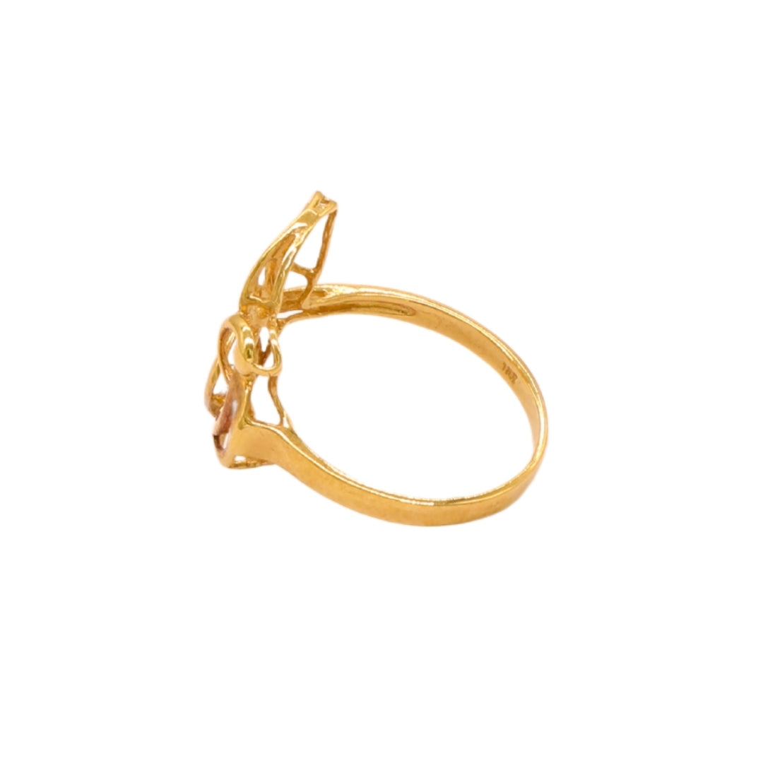 Gold 18KT Leaf Design Artistic Ring