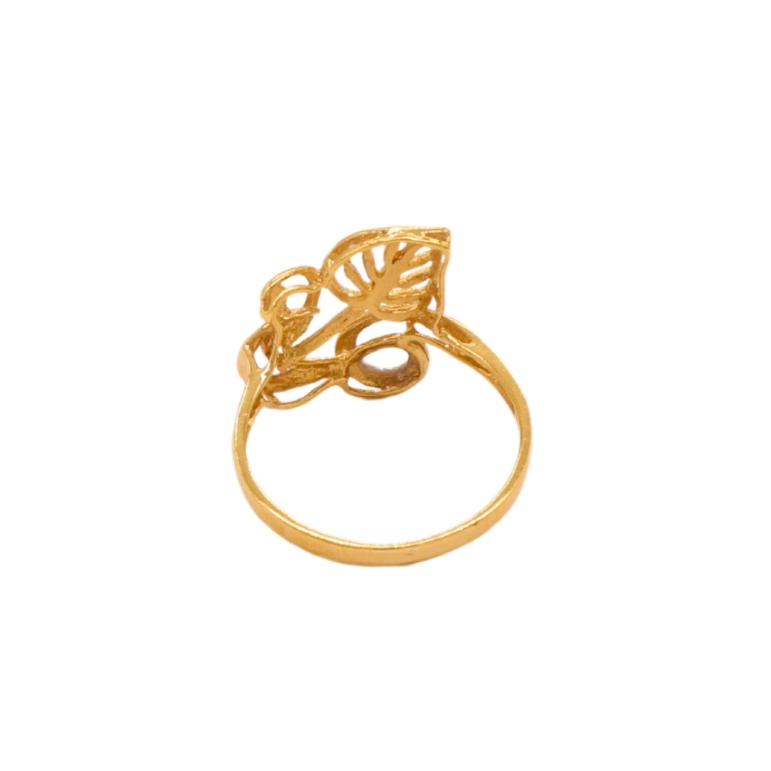 Gold 18KT Leaf Design Artistic Ring