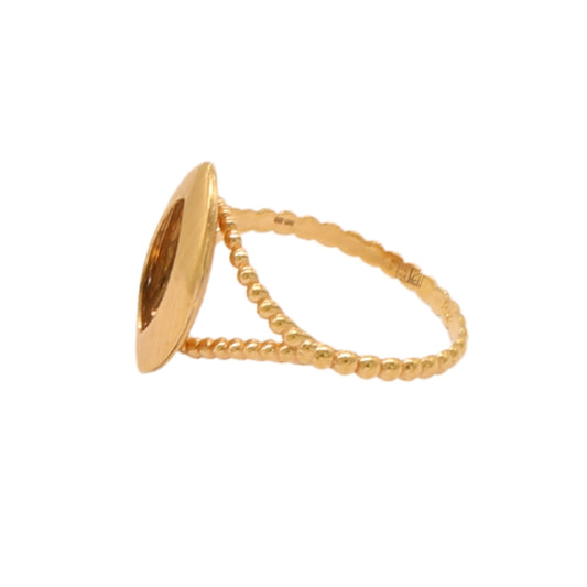 Gold 18KT Marquise Textured Ring