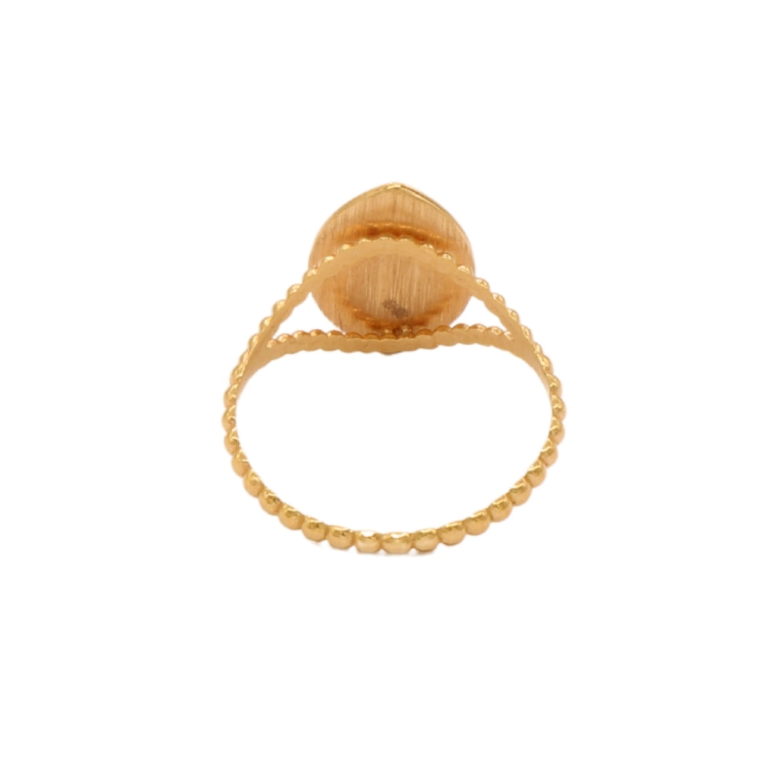 Gold 18KT Marquise Textured Ring