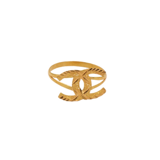 Gold 18KT Double-C Band Style Ring