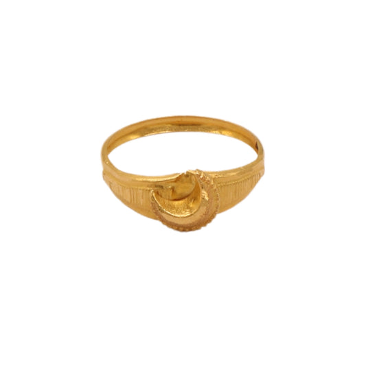 Gold 18KT Crescent Moon Ring