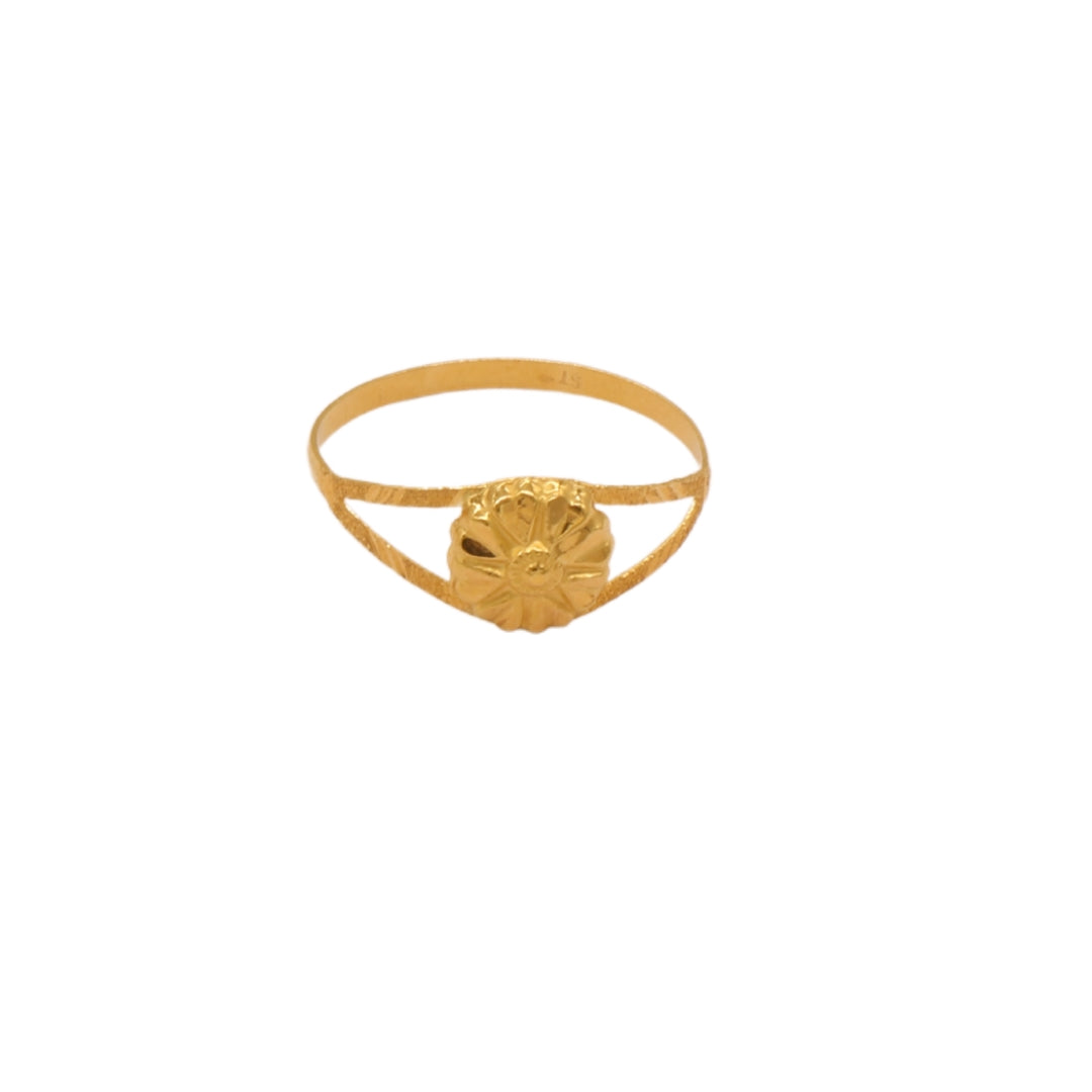 Gold 18KT Floral Dome Band Ring
