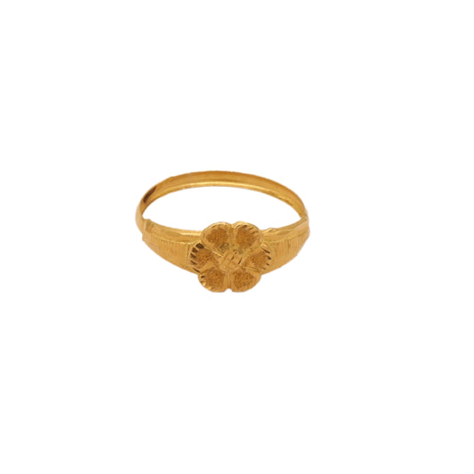 Gold 18KT Four-Petal Floral Ring