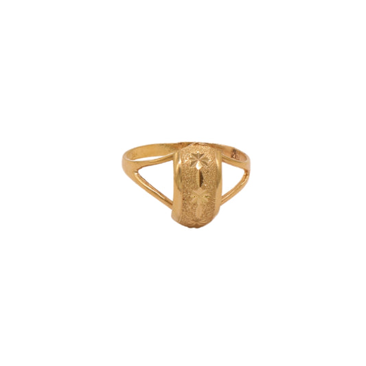 Gold 18KT Textured Dome Design Ring