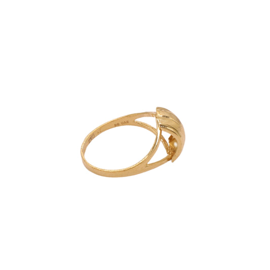 Gold 18KT Engraved Dome Design Ring