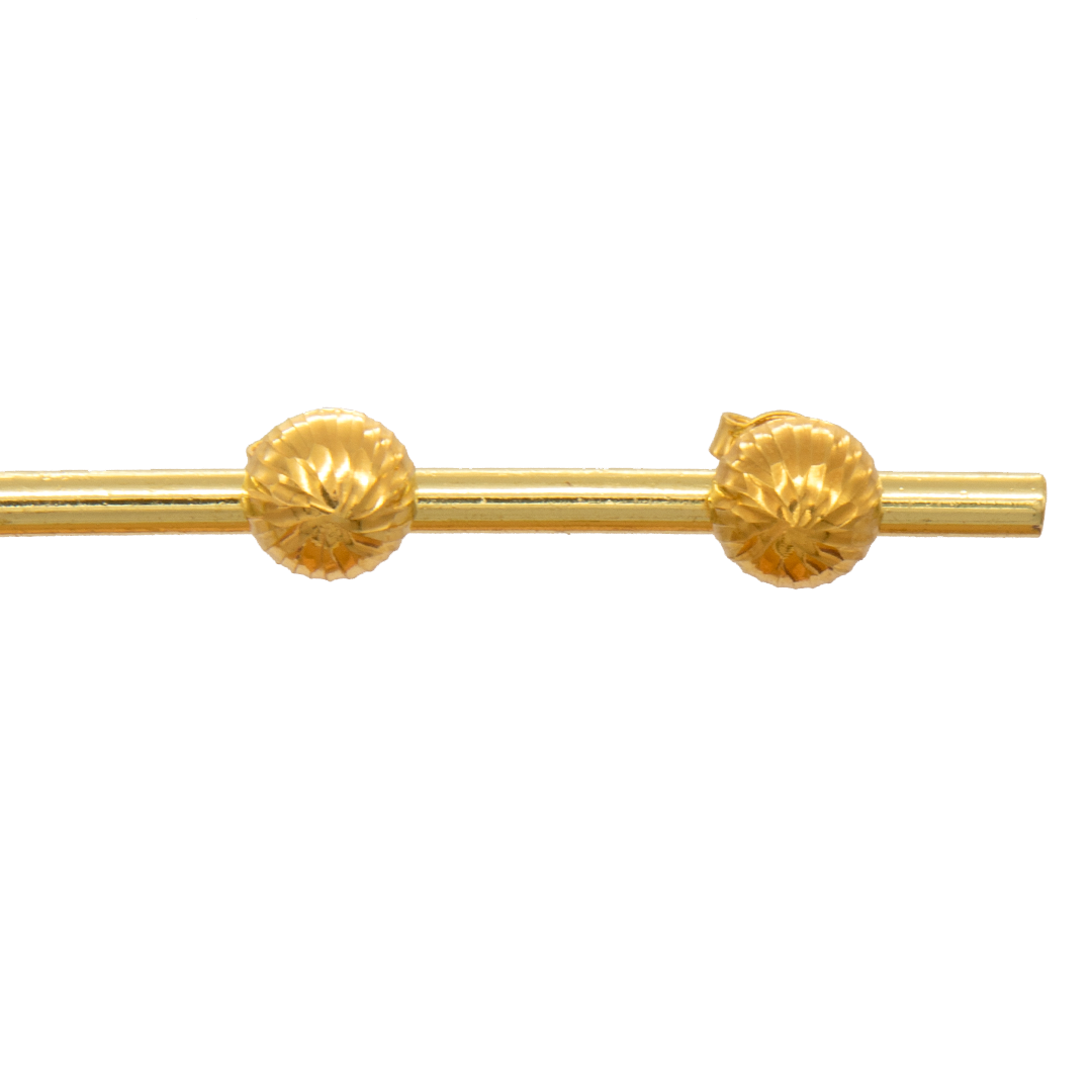 Gold 18KT Textured Round Ball Stud Earrings