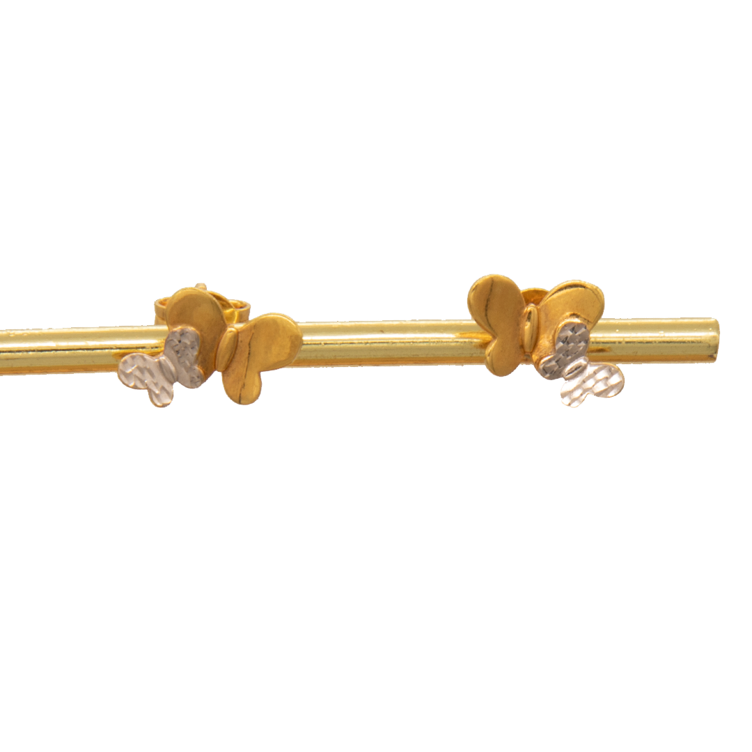 Gold 18KT Butterfly Shaped Earrings