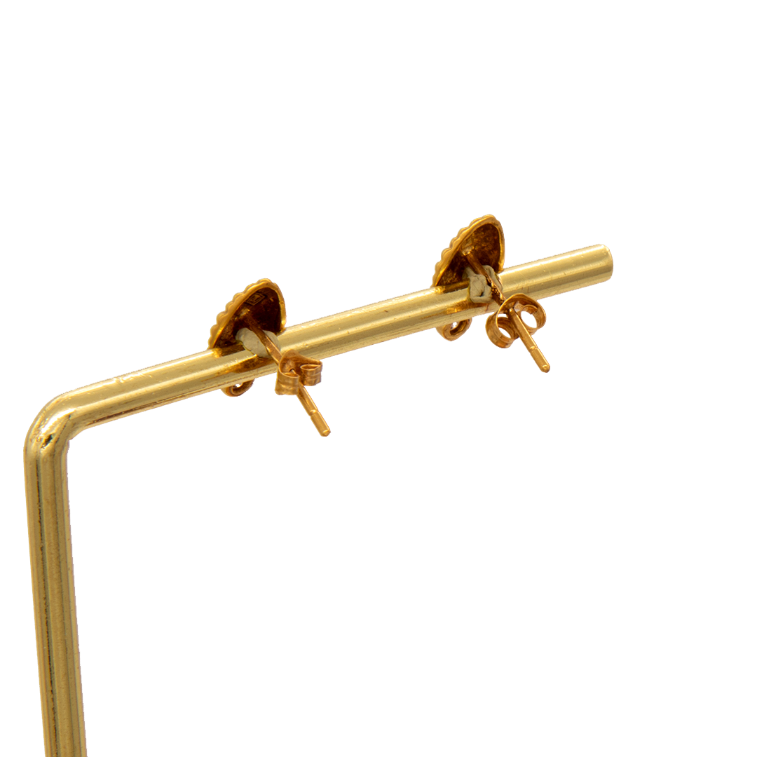 Gold 18KT Leaf Stud Earrings