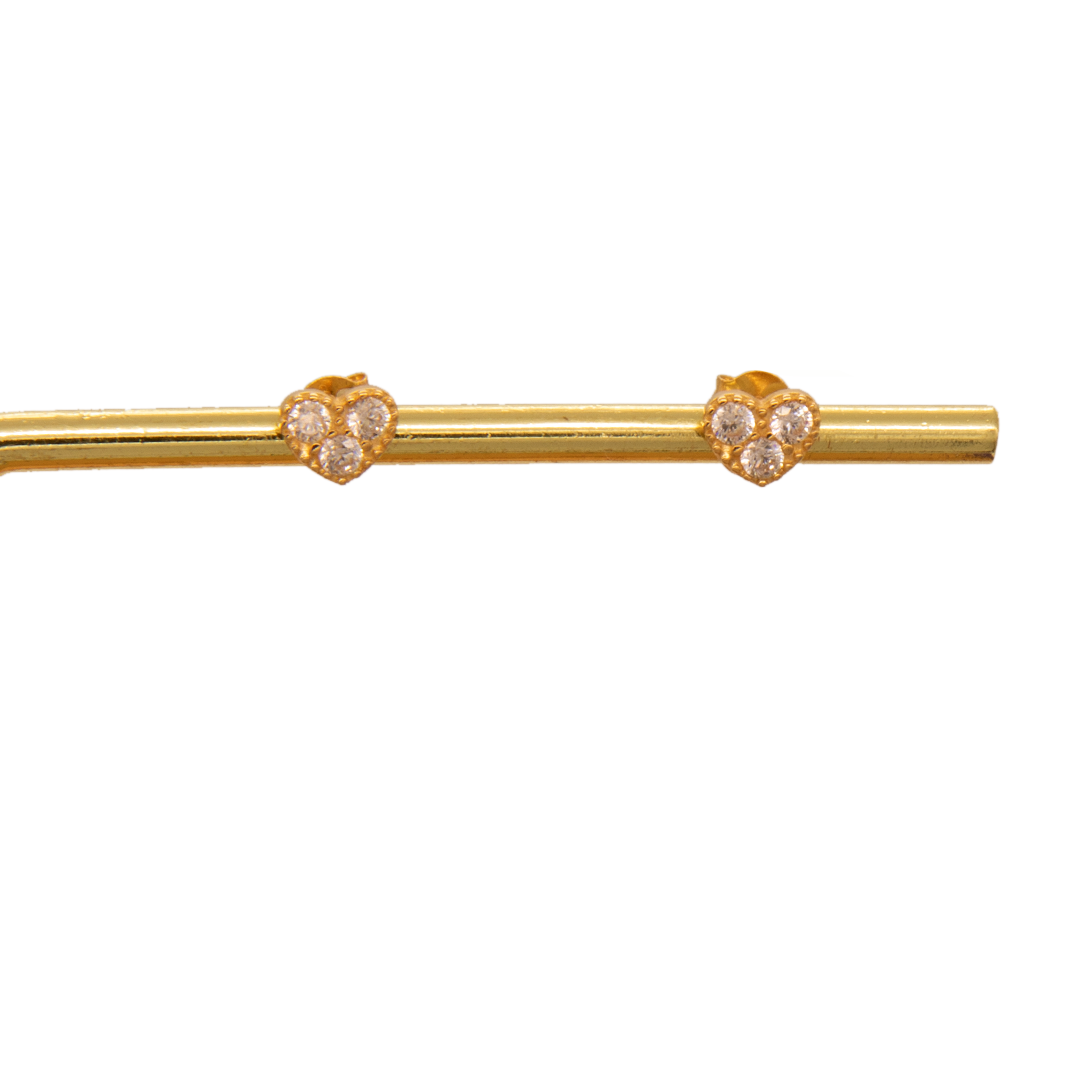 Gold 18KT Heart Shaped Earrings