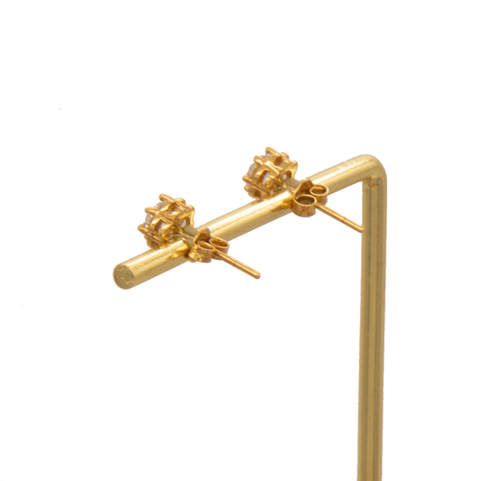 Gold 18KT Floral Stud Earrings
