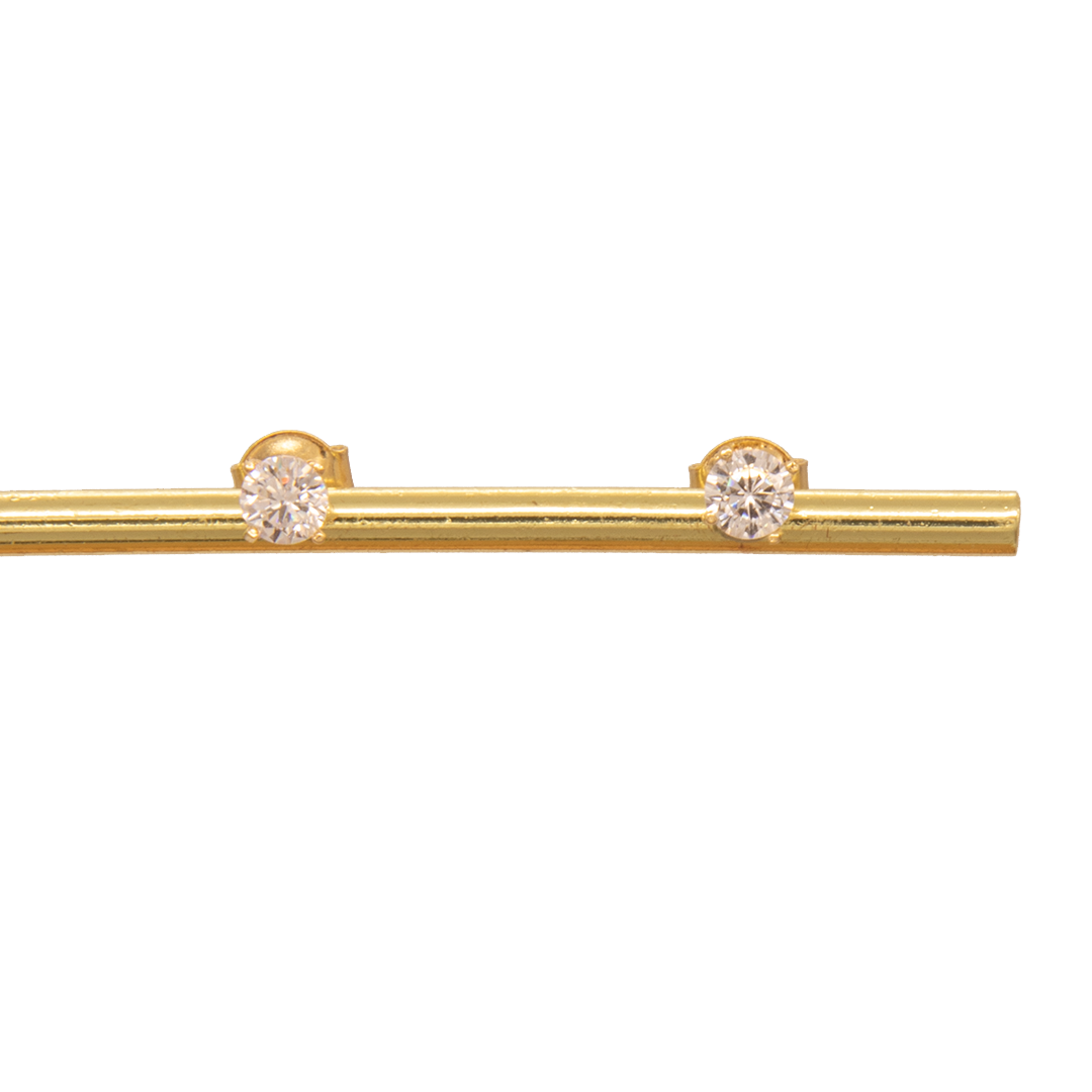 Gold 18KT Solitaire Stud Earrings