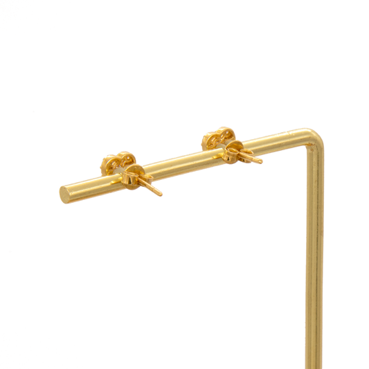 Gold 18KT Heart Diamond Stud Earrings