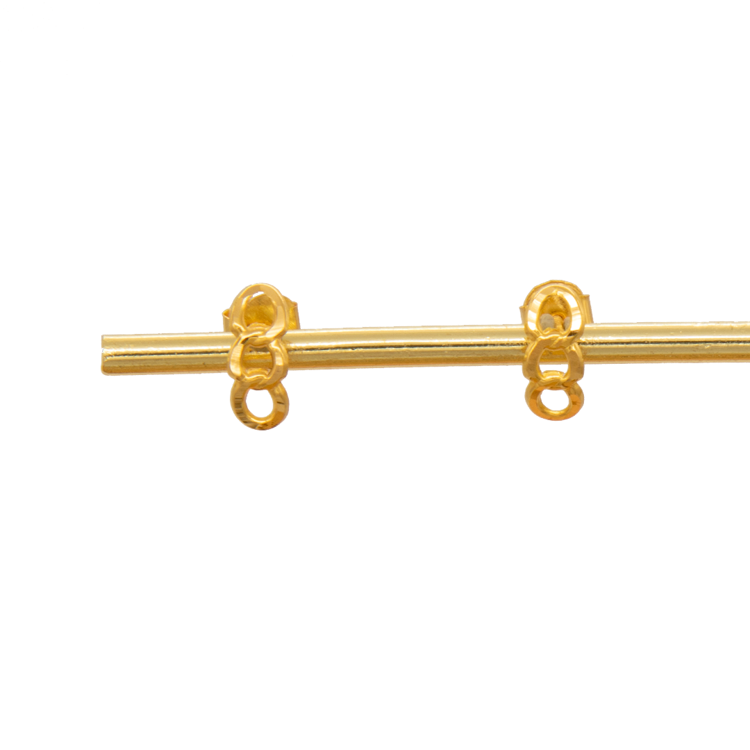 Gold 18KT Double Loop Stud Earrings