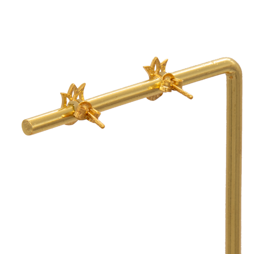 Gold 18KT Tulip Stud Earrings