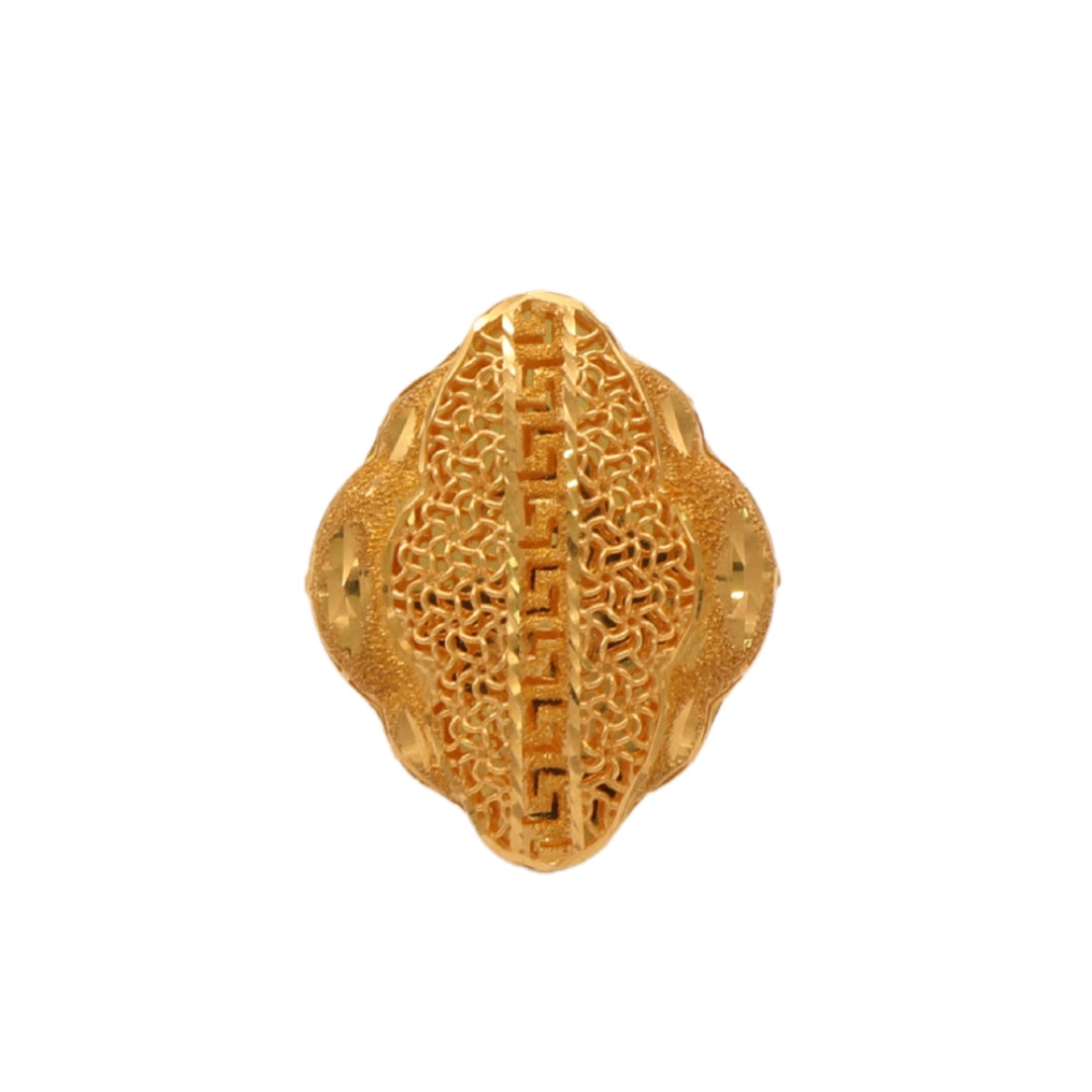 Gold 21KT Geometric Pattern Ring