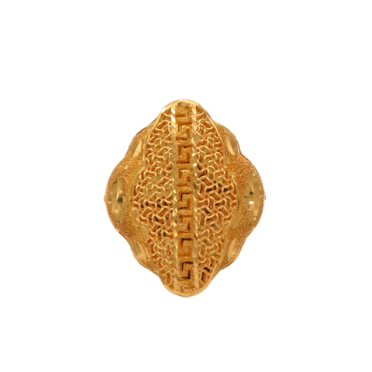 Gold 21KT Geometric Pattern Ring