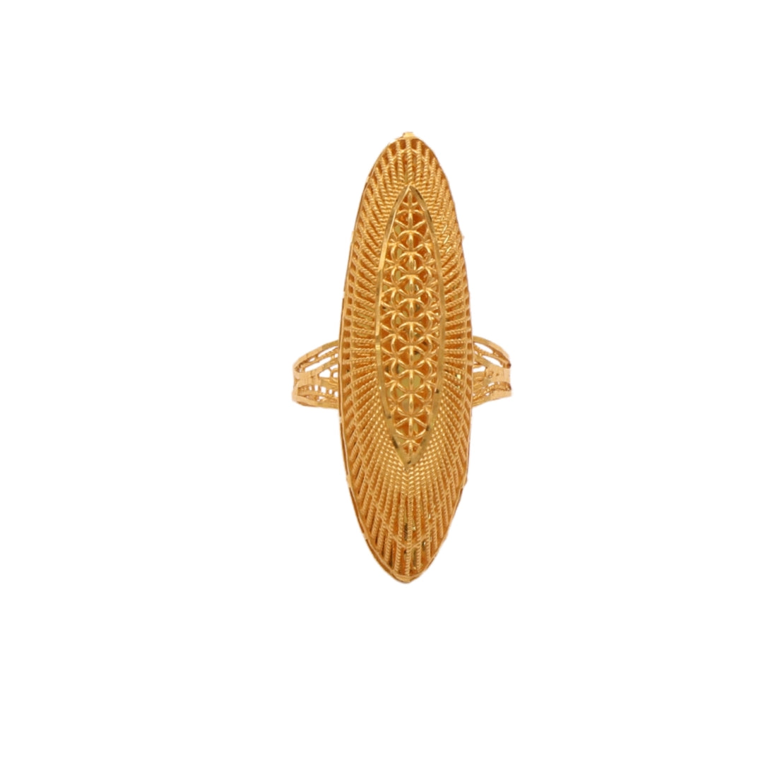 Gold 21KT Radiant Filigree Long Ring