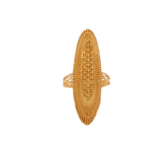 Gold 21KT Radiant Filigree Long Ring