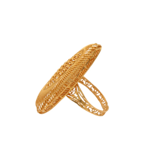 Gold 21KT Radiant Filigree Long Ring