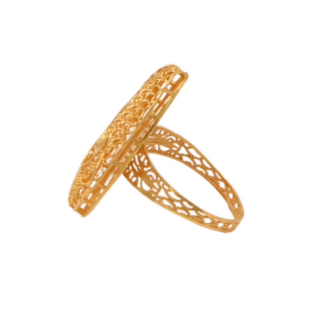 Gold 21KT Filigree Oval Design Ring