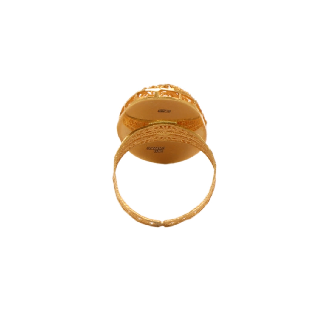 Gold 21KT Filigree Oval Design Ring