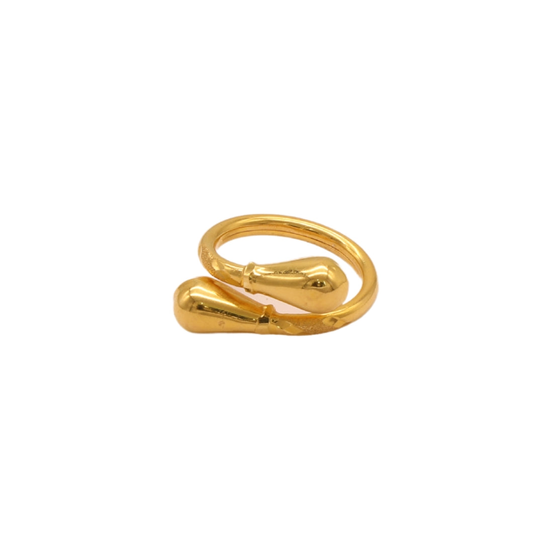Gold 21KT Minimal Dual Drop Ring