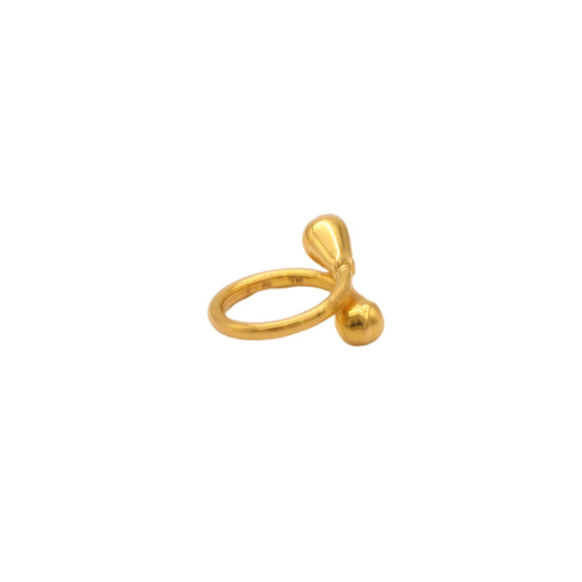 Gold 21KT Minimal Dual Drop Ring