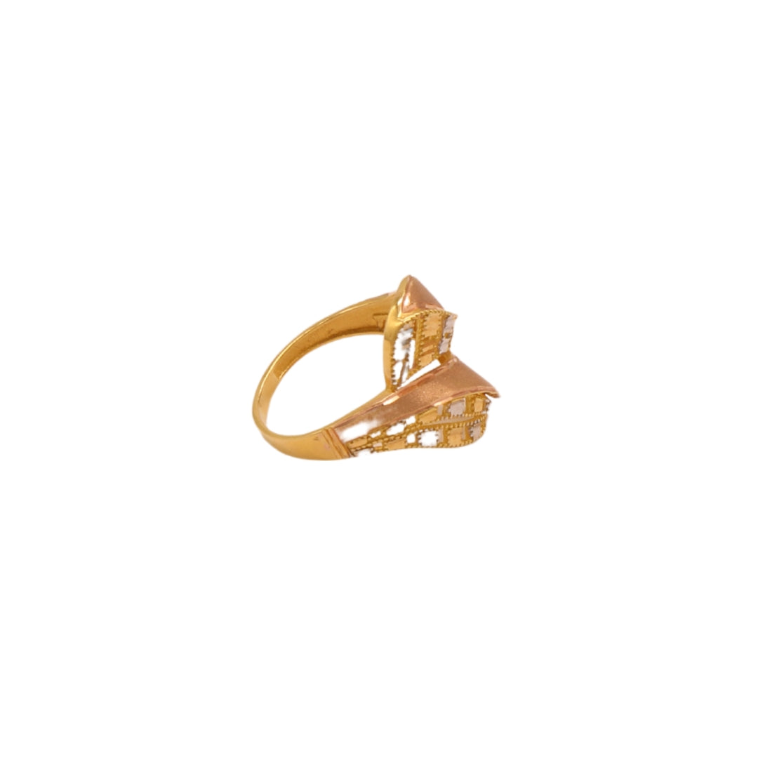 Gold 21KT Matte Spiral Texture Ring