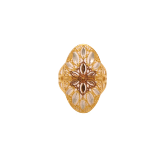 Gold 21KT Floral Cutwork Ring