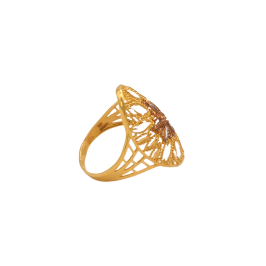 Gold 21KT Floral Cutwork Ring
