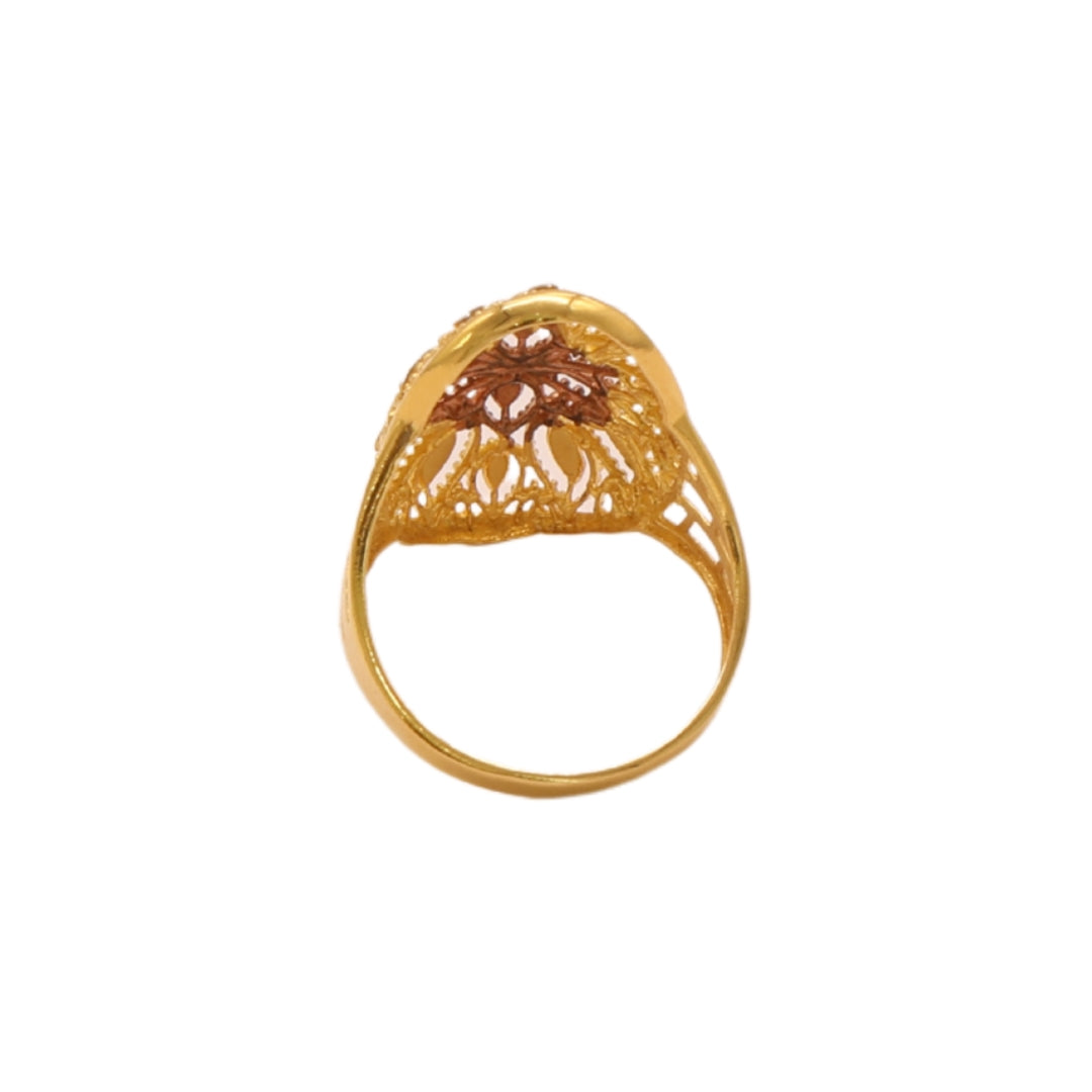Gold 21KT Floral Cutwork Ring
