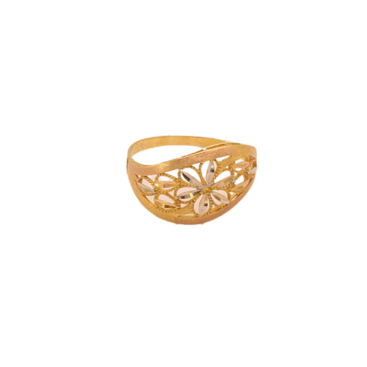 Gold 21KT Floral Cutwork Lightweight Ring
