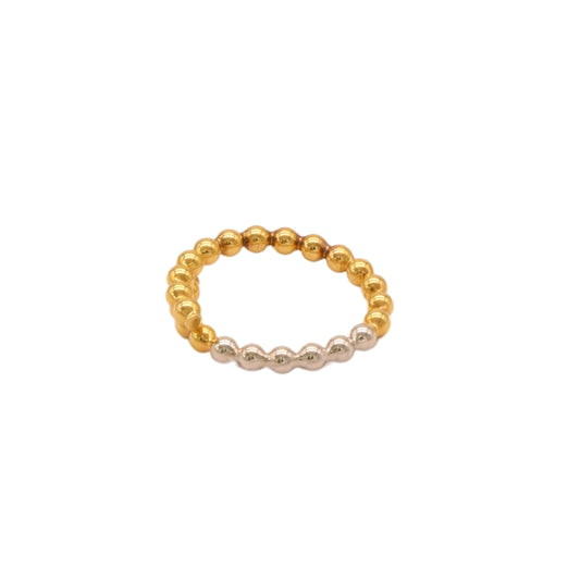 Gold 21KT Two-Tone Adjustable Ball Ring