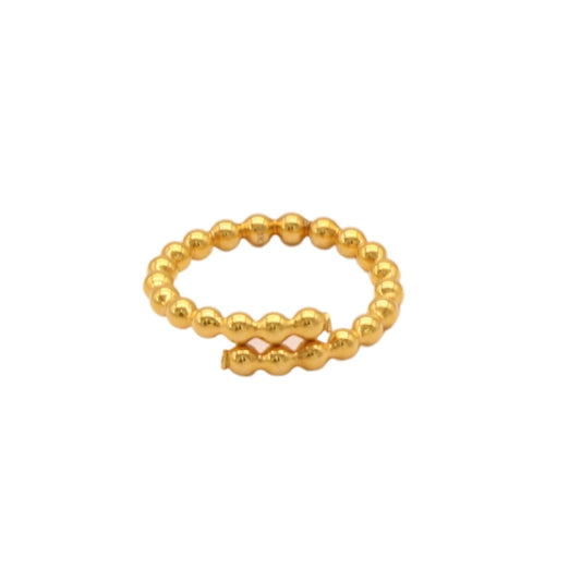 Gold 21KT Adjustable Ball Band Ring