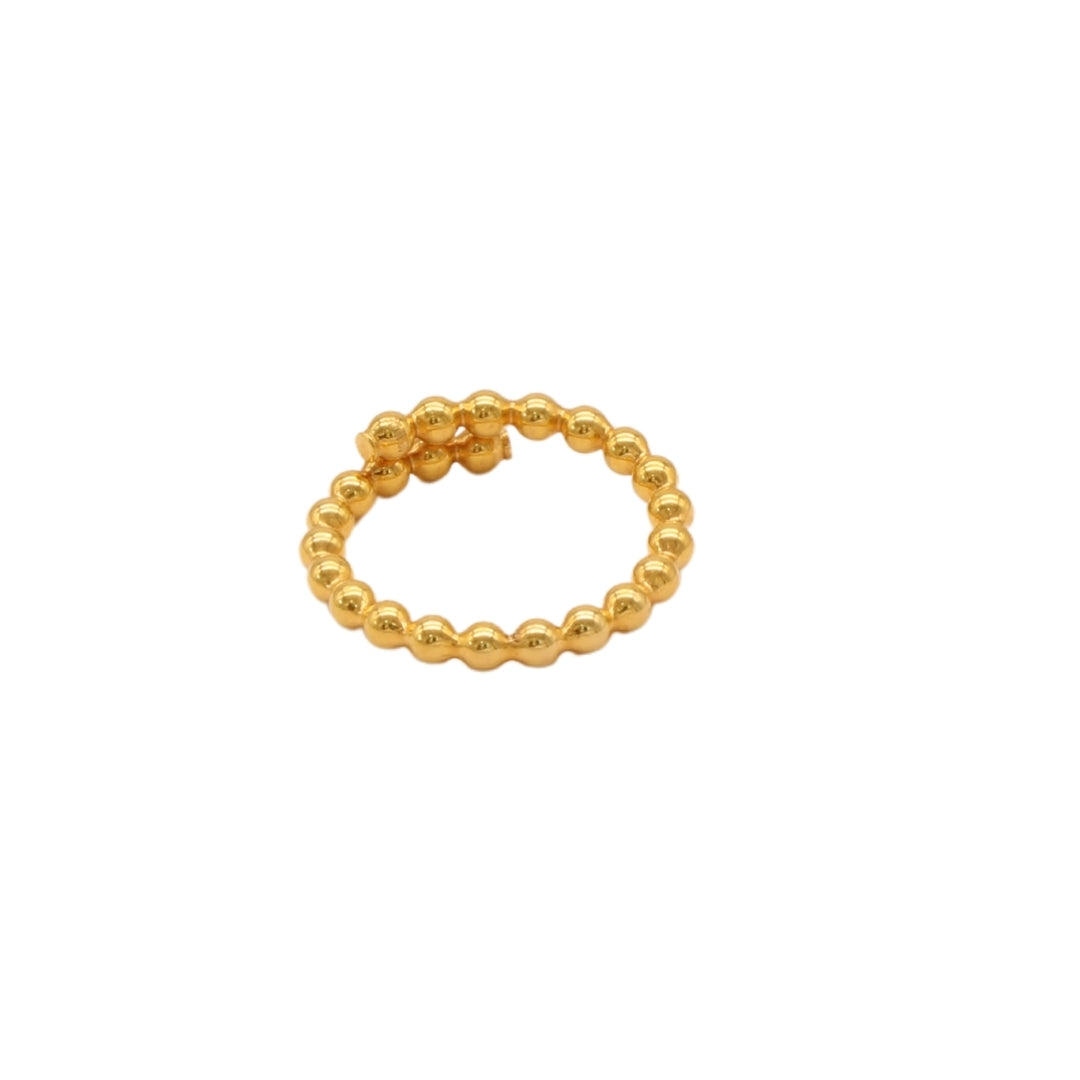 Gold 21KT Adjustable Ball Band Ring