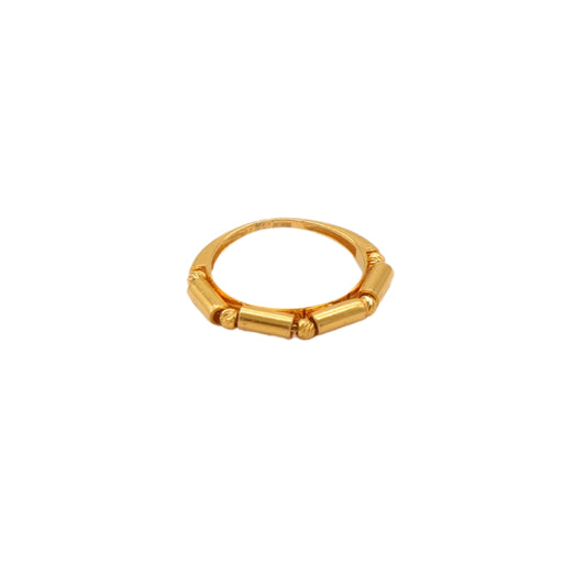 Gold 21KT Cylinder Pattern Ring