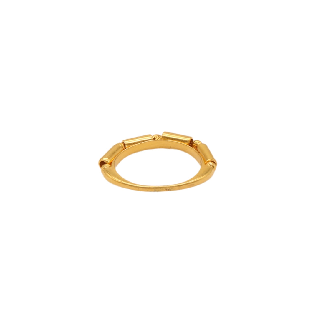 Gold 21KT Cylinder Pattern Ring