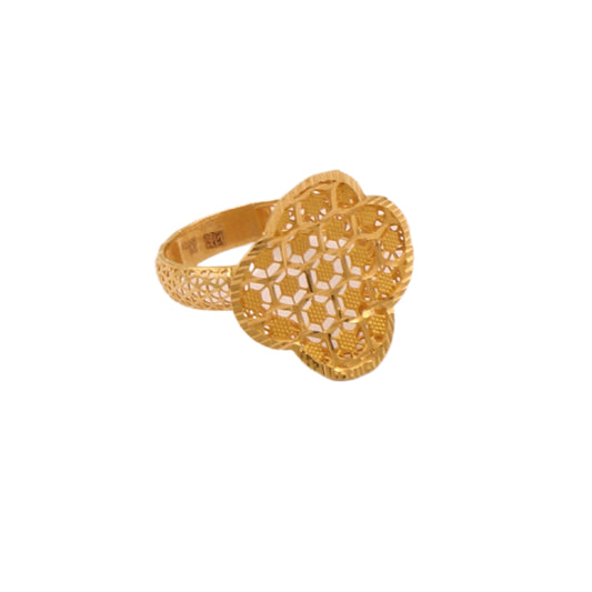 Gold 21KT Petal Lattice Design Ring