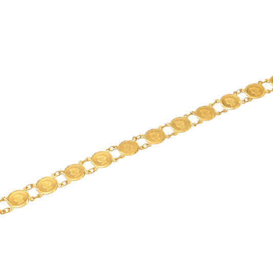 Gold 22KT Coin Traditional Design Bracelet