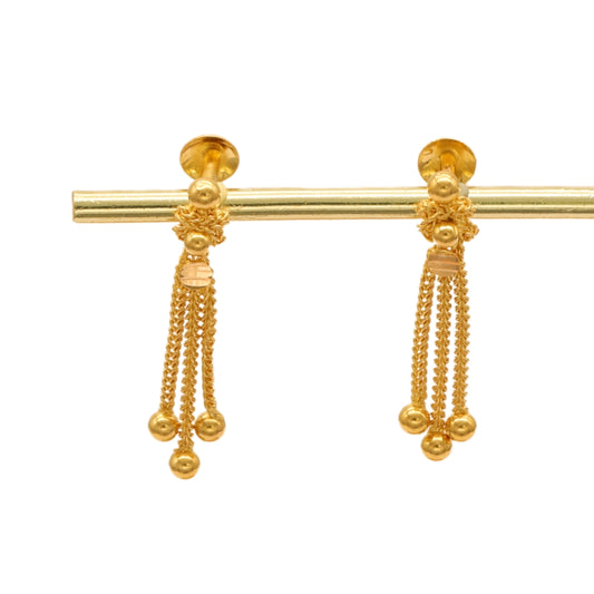 Gold 22KT Dangle Ball Earrings